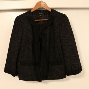 Ann Taylor black wool tweed blazer / jacket